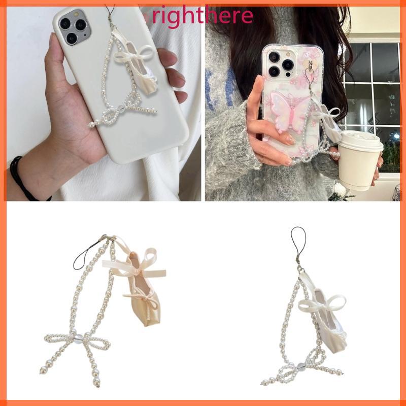 Direita Única Pérolas Ballet Telefone Charme Pingente Sapato Saco Pendurado Jóias Para