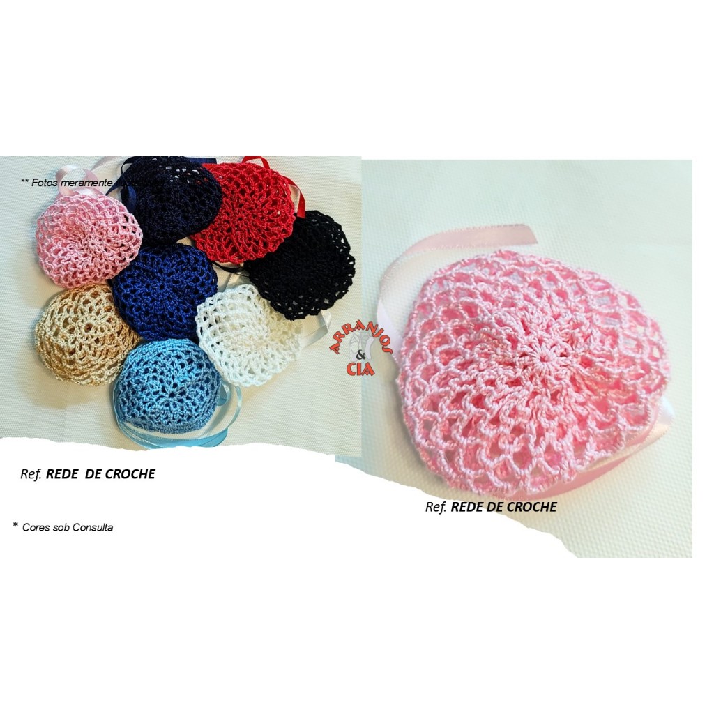 KIT com 3 Redinhas de Croche Ballet Dança/ Porta coque de Croche