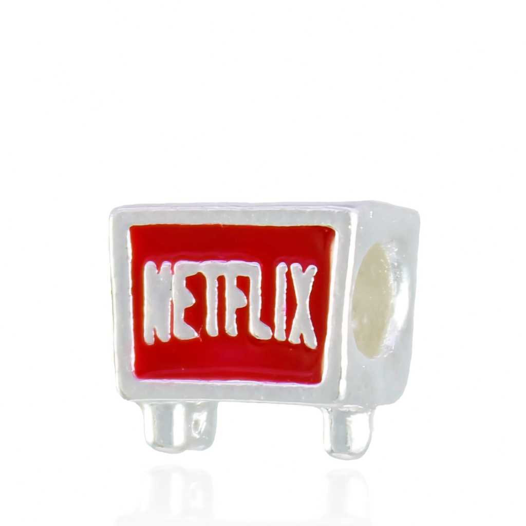 Berloque Charms Unico Net.flix Netfli.x Pulseira Banhado Prata Clássico Oferta