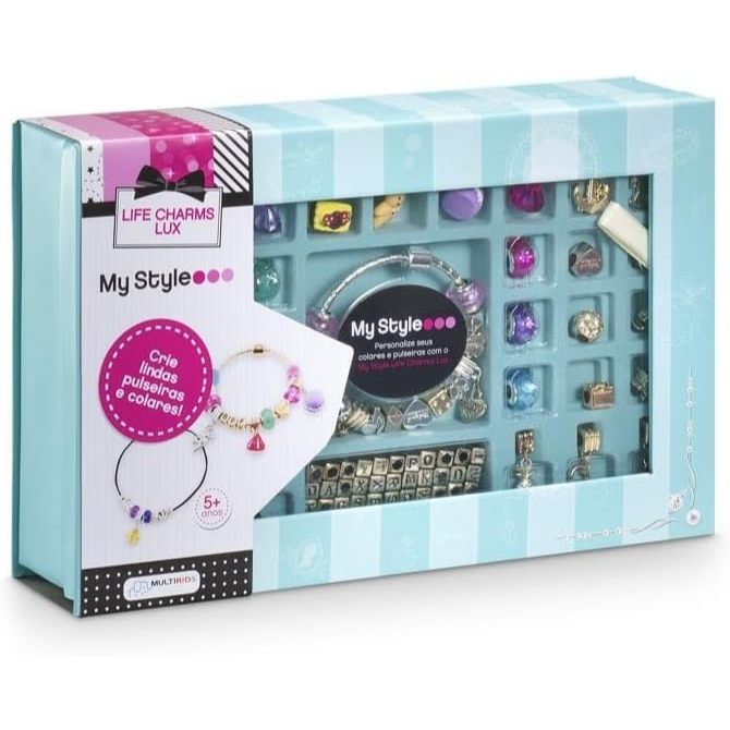 Kit Pulseiras + 70 Berloques Para Personalizar Life Charms Luxe - Multikids BR1120