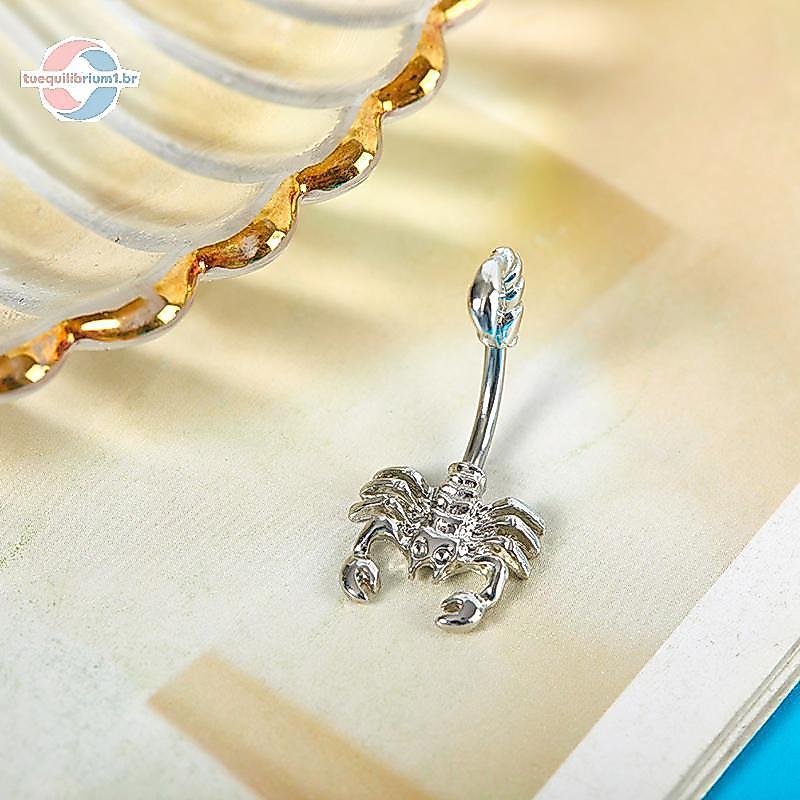 tue Scorpion Umbigo Fivela Anel Punk Body Jewelry Acessório BR