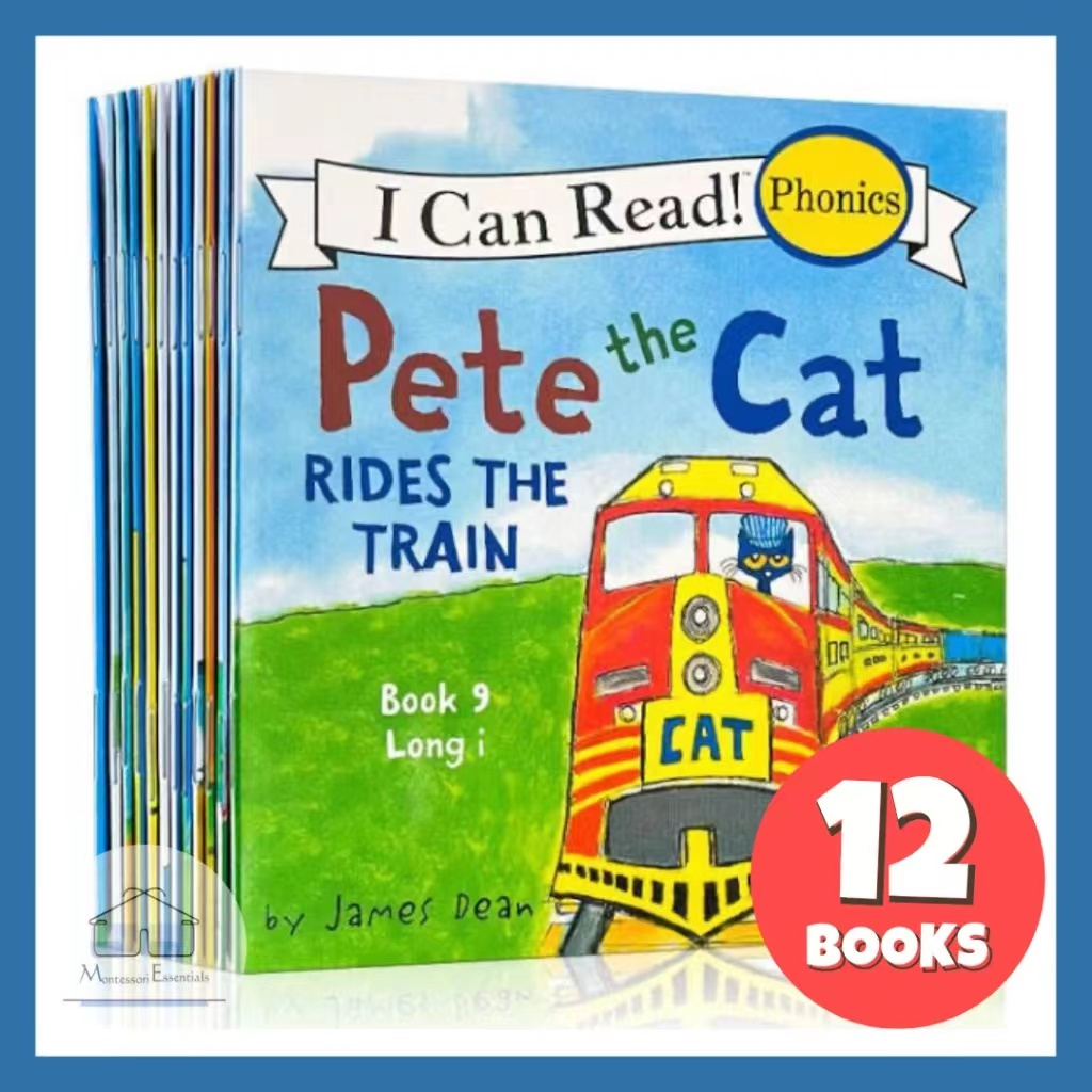 12pcs Mini Livros Eu Posso Ler O Pete the Cat Livro De Imagens Em Inglês Para Crianças