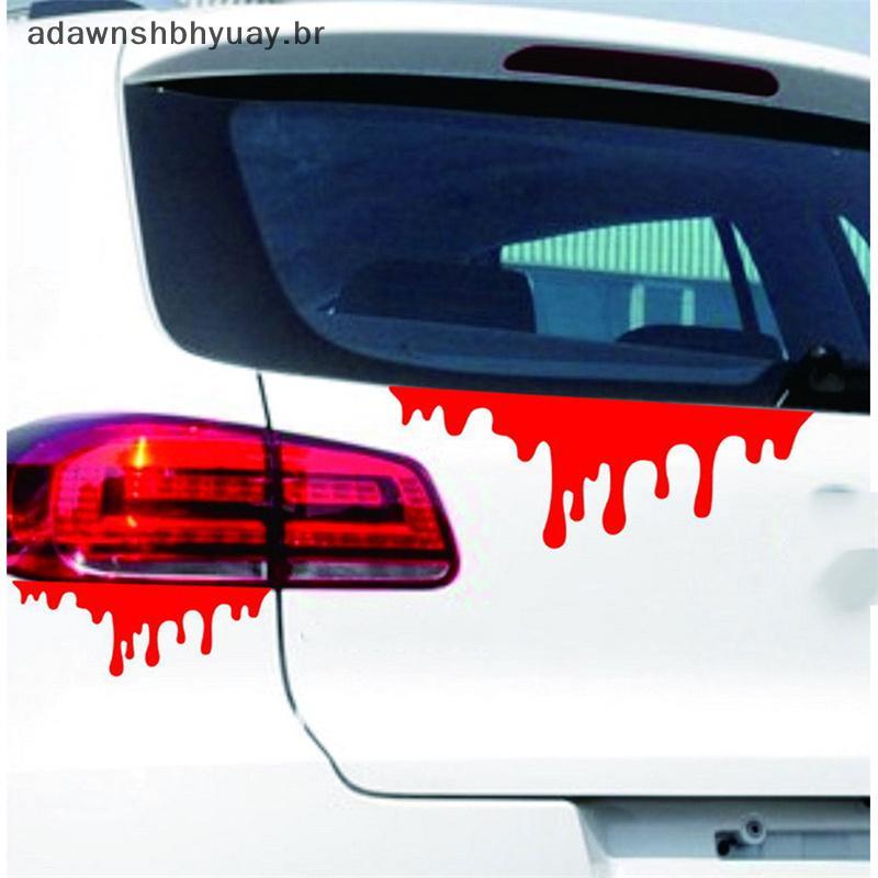 Adawnshubiuay Halloween Car Red Blood Stiers Reflexivo Auto Cool Decalques Luz Pára-Choques Corpo Stier Cobre Gotejament