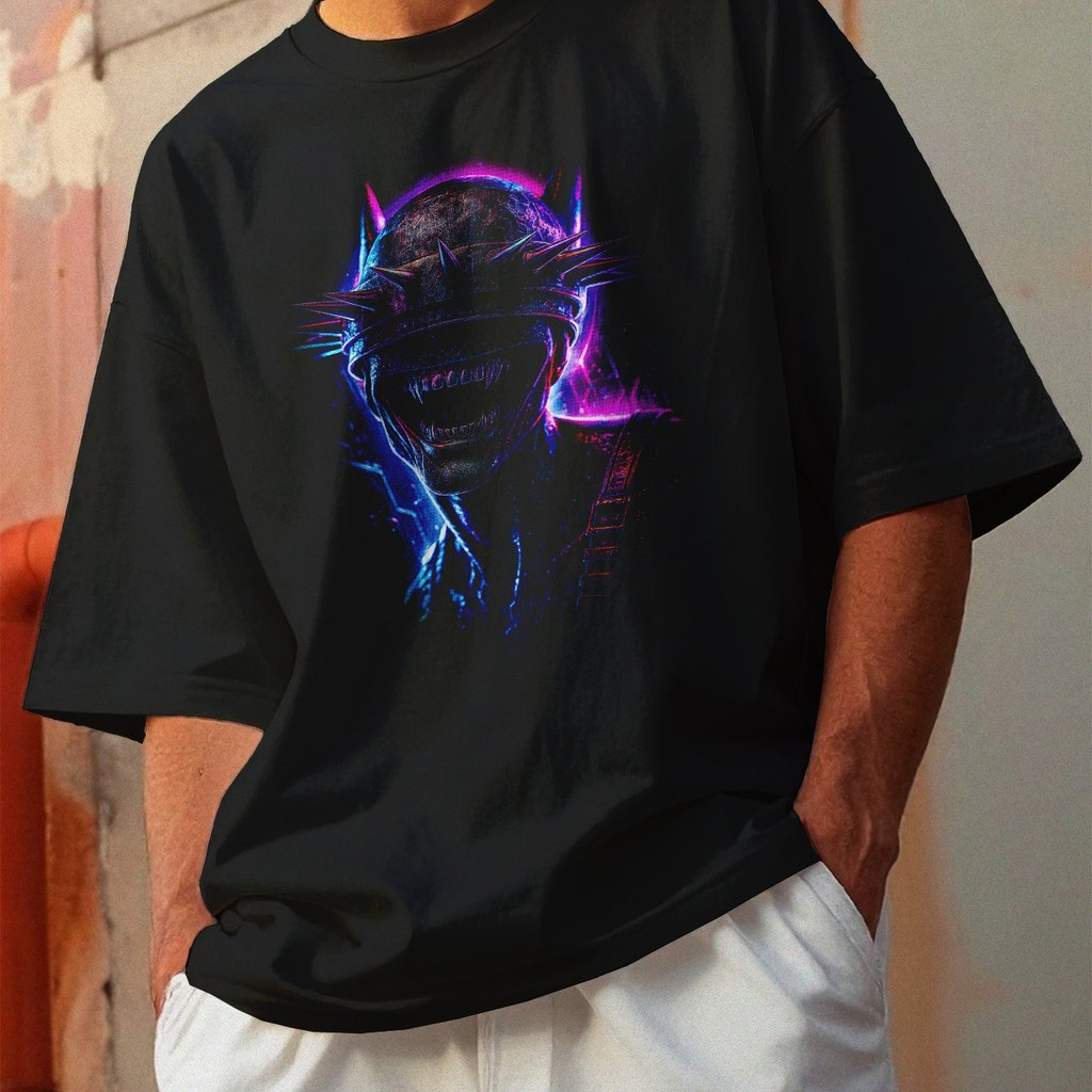 Camiseta Oversized Gola Alta Streetwear Algodão Estilo Urbano Treino Casual Preto Estamp Todas Ocasiões CYBERPUNK 19