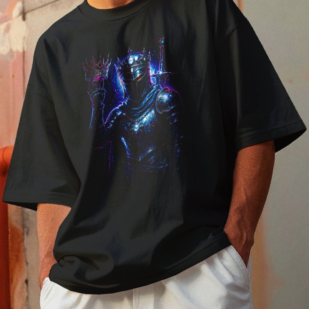 Camiseta Oversized Gola Alta Streetwear Algodão Estilo Urbano Treino Casual Preto Estamp Todas Ocasiões CYBERPUNK 53