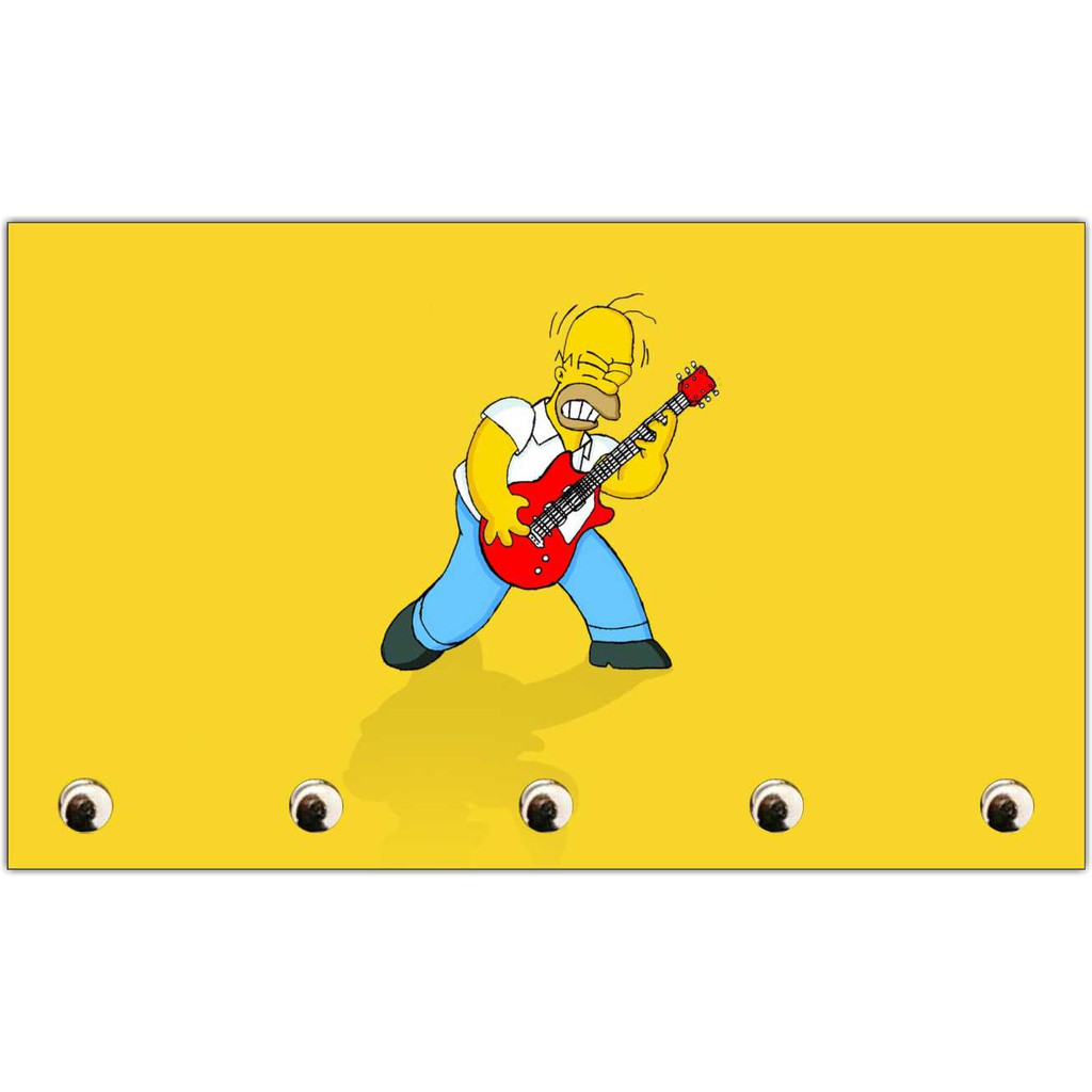 Porta Chaves Homer Simpsons Guitarra Organizador De Chaveiros T001
