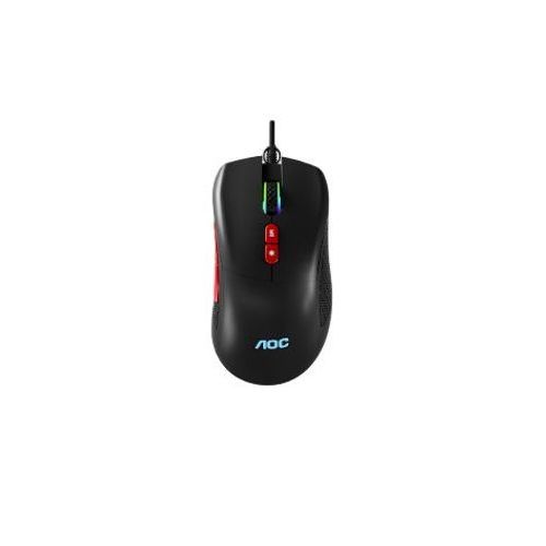 Mouse Gamer Com Fio 7200 DPI 7 Botões RGB Preta AOC