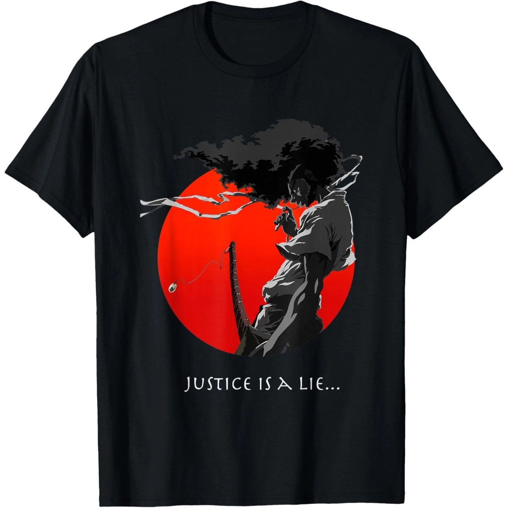 2026 Camiseta Masculino Unissex Oversized Streetwear Afro Samurai Anime Japanese Bushido Warrior