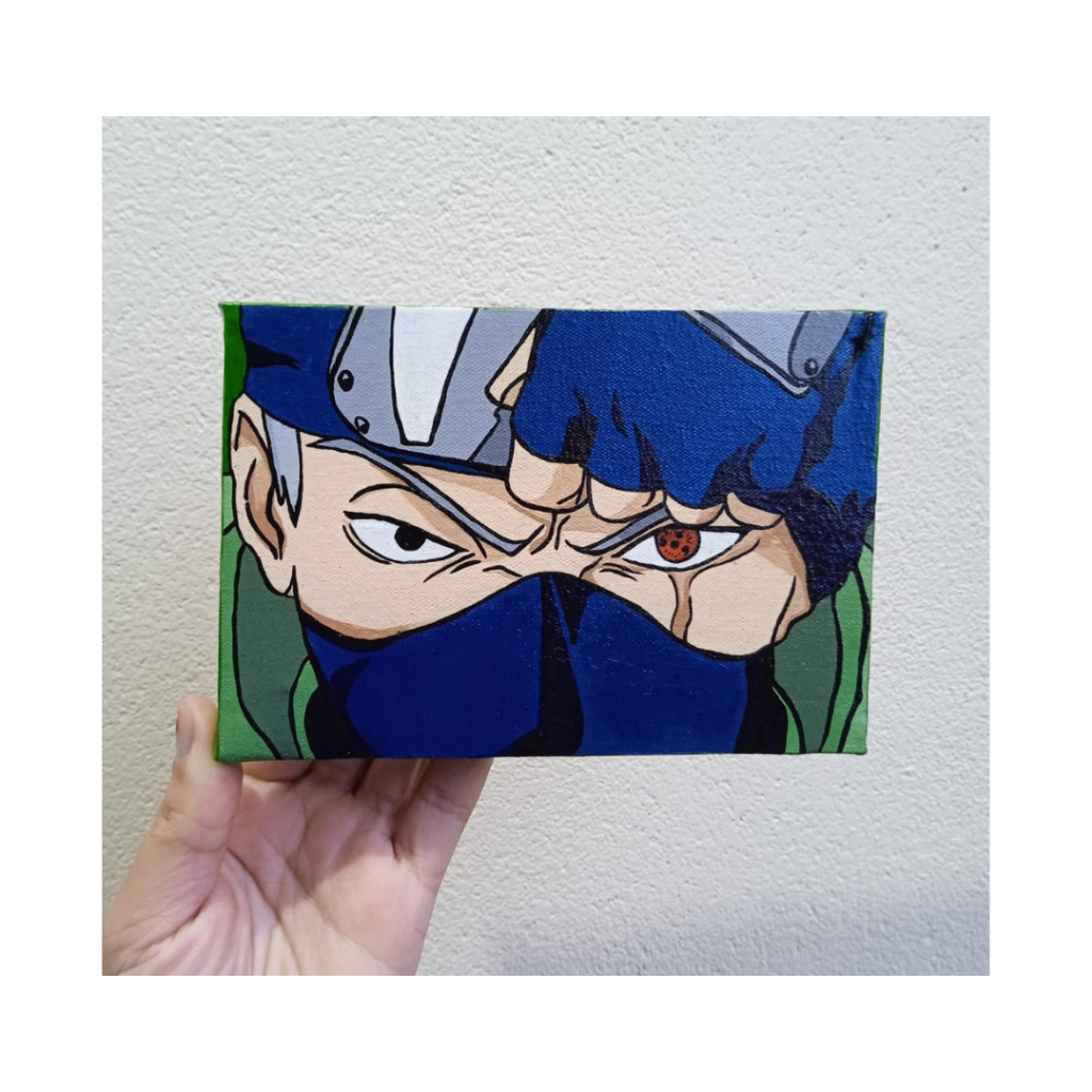 Mini Tela Pintada à Mão 15x10 cm | Arte em Canvas | Decoração Geek Inspirada em Anime