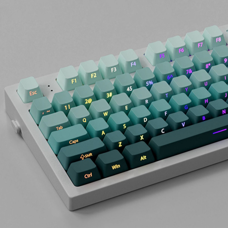 135 Teclas Deep Sea PBT Double Shot Key Cap RGB Retroiluminado Laterais Perfil OEM Para Teclado Mecânico