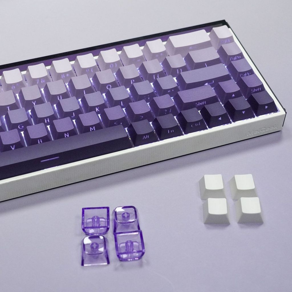 Lavanda Lado Impresso Brilho Através De Teclas 134 PBT Double Shot Keycaps Perfil OEM Para Teclados De Jogos