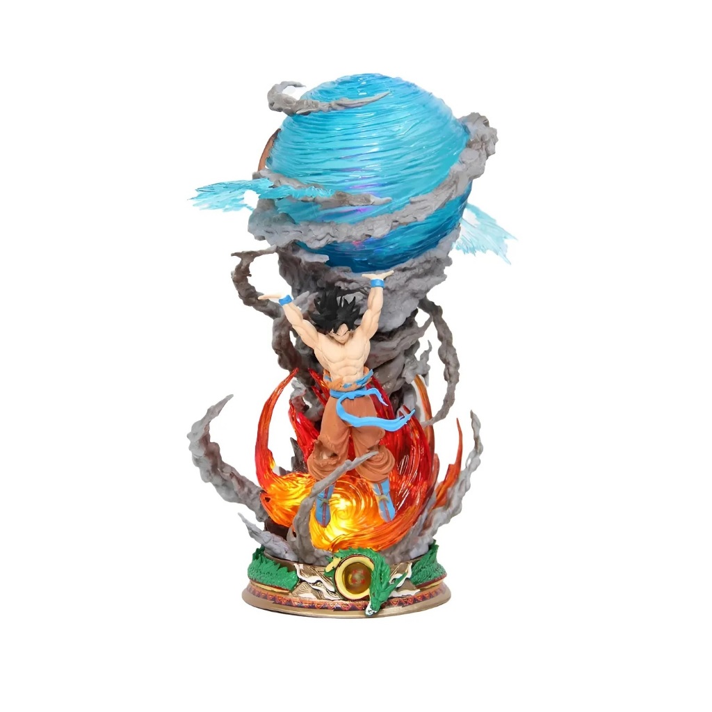 Action Figure Goku Genkidama Dragon Ball Z com Led 22cm PVC