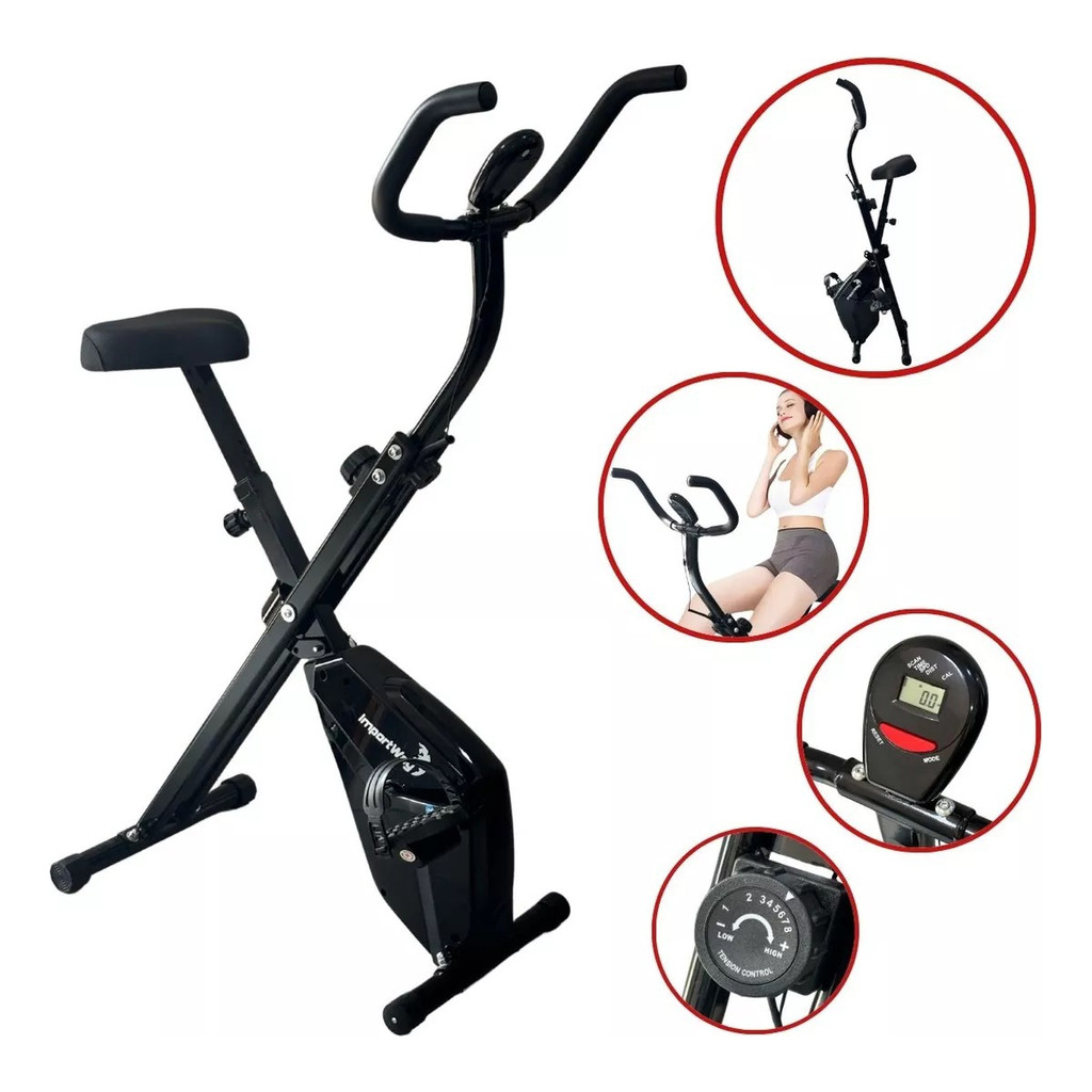 Bicicleta Ergométrica Vertical Dobrável IWF009 Flywheel 2kg Compacta e Funcional