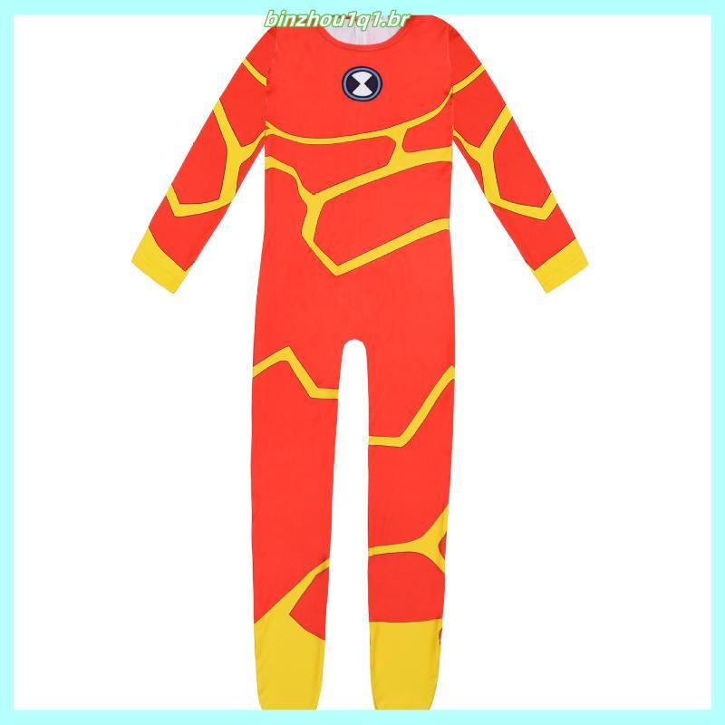 Kids Boys Girls Anime Cartoon Ben 10 Luvas De Máscara De Manga Comprida Impressas Conjunto De Halloween Cosplay