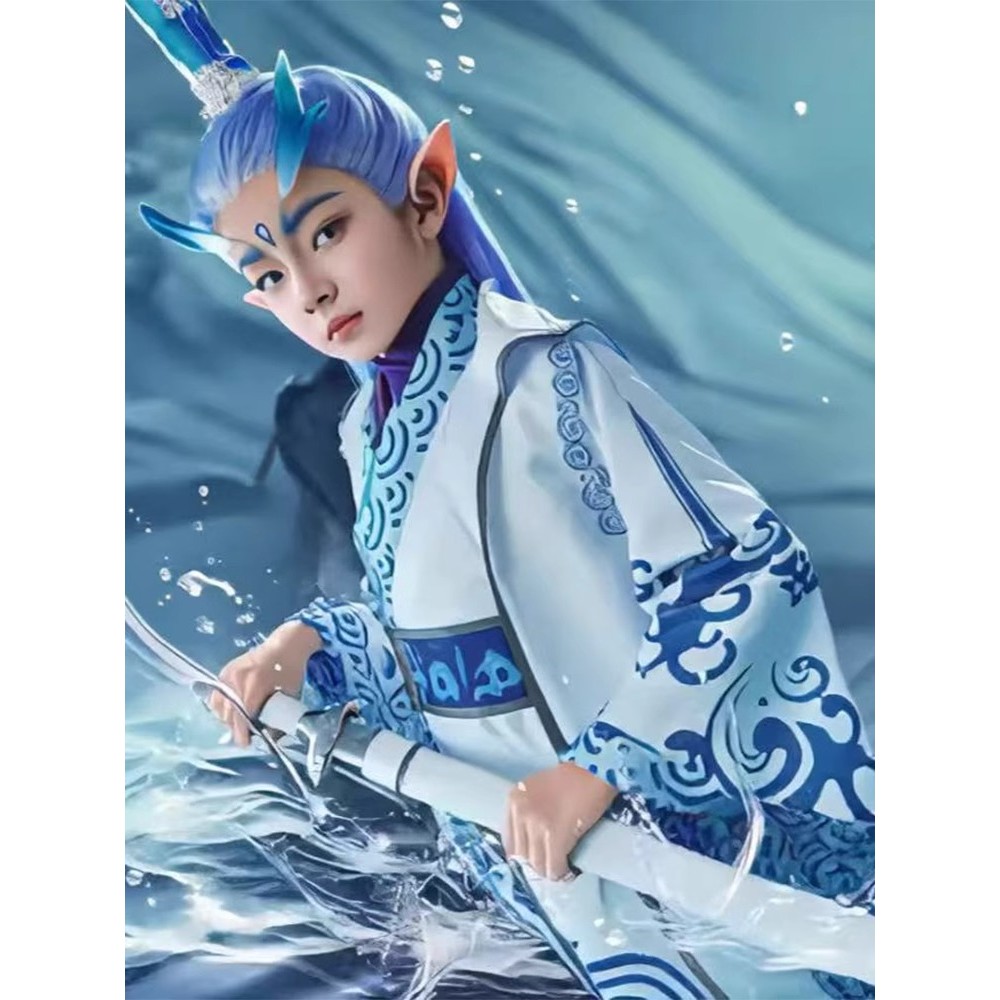 Ao Bing cos roupas Nezha's Demon Boy Haihai mesmo estilo bidimensional Anime cosplay conjunto completo traje de desempen