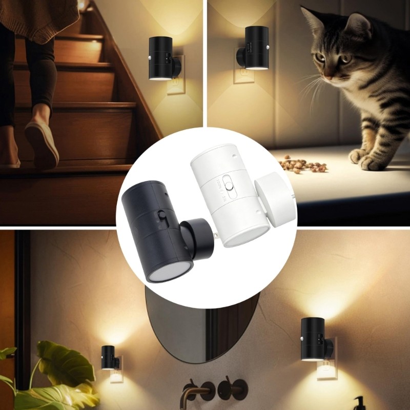 Luz Noturna LED Branca Quente Economizadora Energia Estone Design Giratório 360 Graus