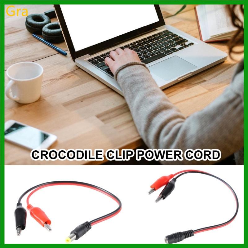Gra DC5 5x2 1mm Conectores Para 2 Jacarés Clipe Alimentação Roteadores LED Ventilador Alto-Falante 26cm Suporta