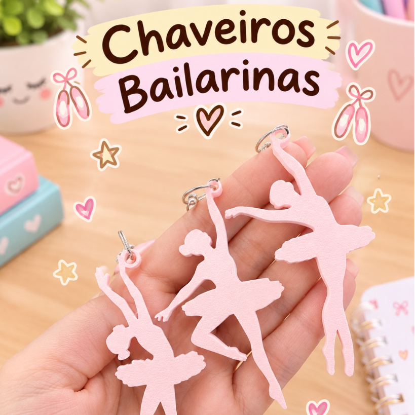 Chaveiro de Bailarina Ballet | Acessório Ballet Dança | Lembrancinha | Presente Bailarina