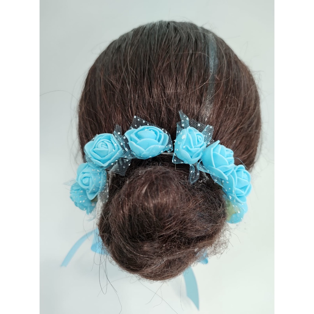 Porta Coque Ballet Dança Flores e Fita de Cetim para Laço/ Arranjo para coque R102C