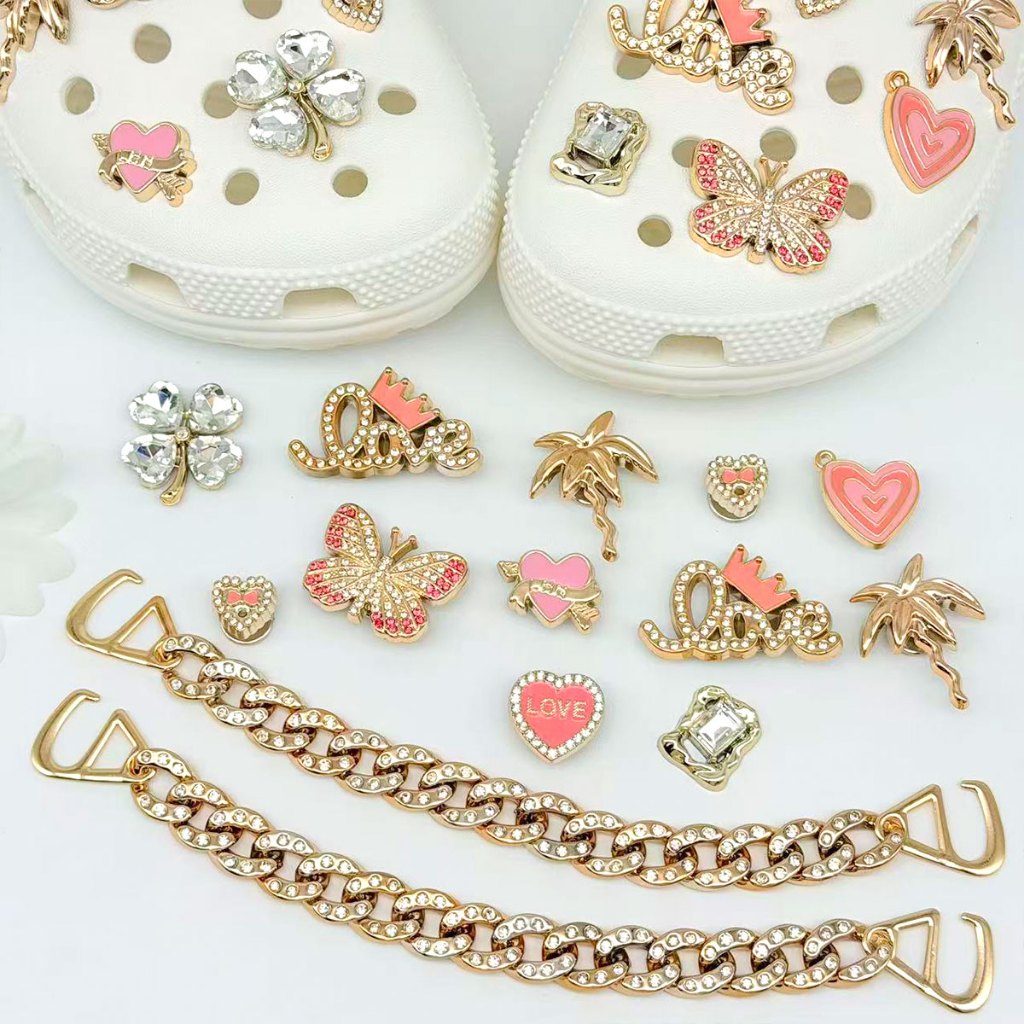 Moda Sapato Encantos Tamanco Botões Decoração Sandálias Bonito Dos Desenhos Animados Colorido DIY Acessórios Conjunto