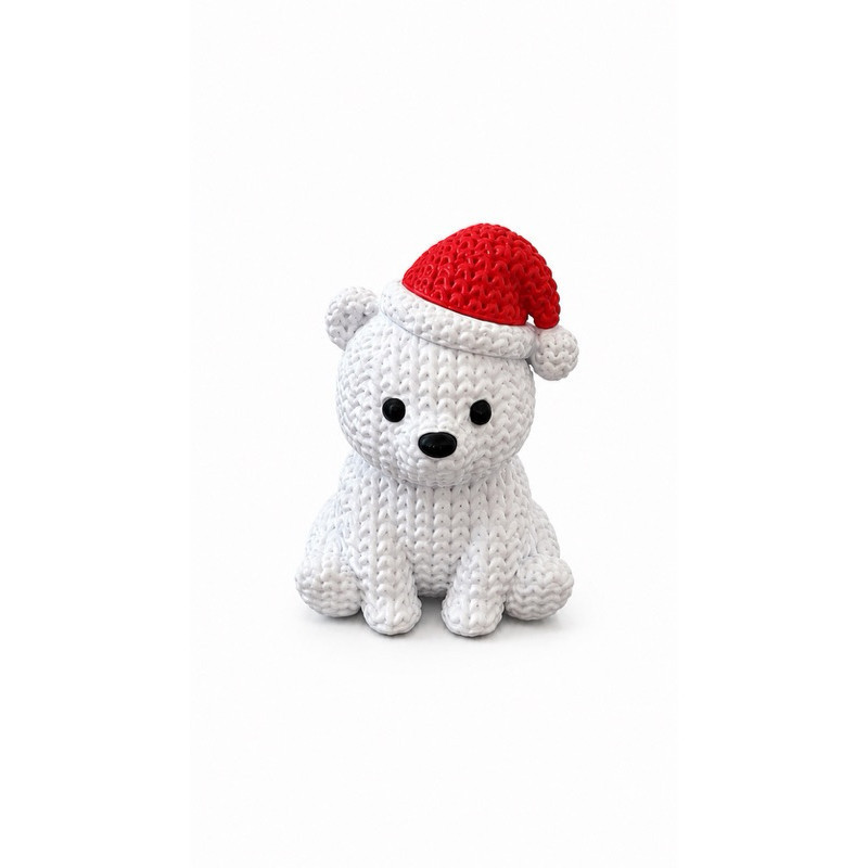 Ursinho Natalino Mini com Gorro de Papai Noel Decoração de Natal 7cm