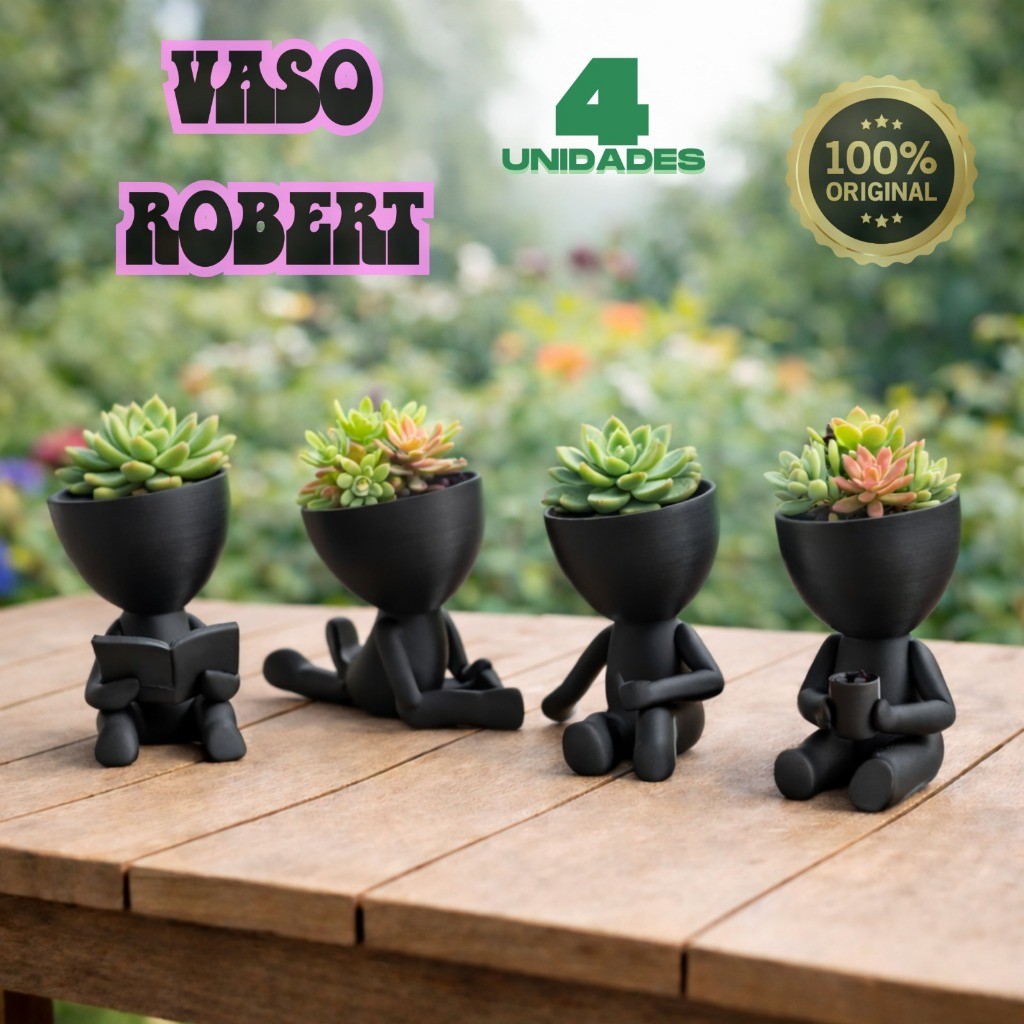 Kit 4 Mini Vasinhos 7cm SUCULENTAS