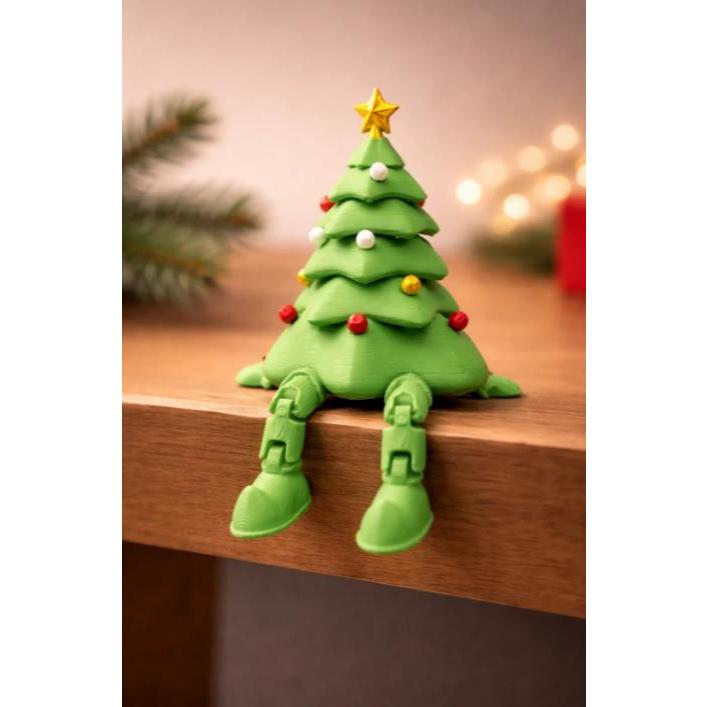 Mini Árvore de Natal Articulada 7cm Pinheirinho Travesso – Enfeite Natalino de Mesa, Prateleira e Decoração Criativa
