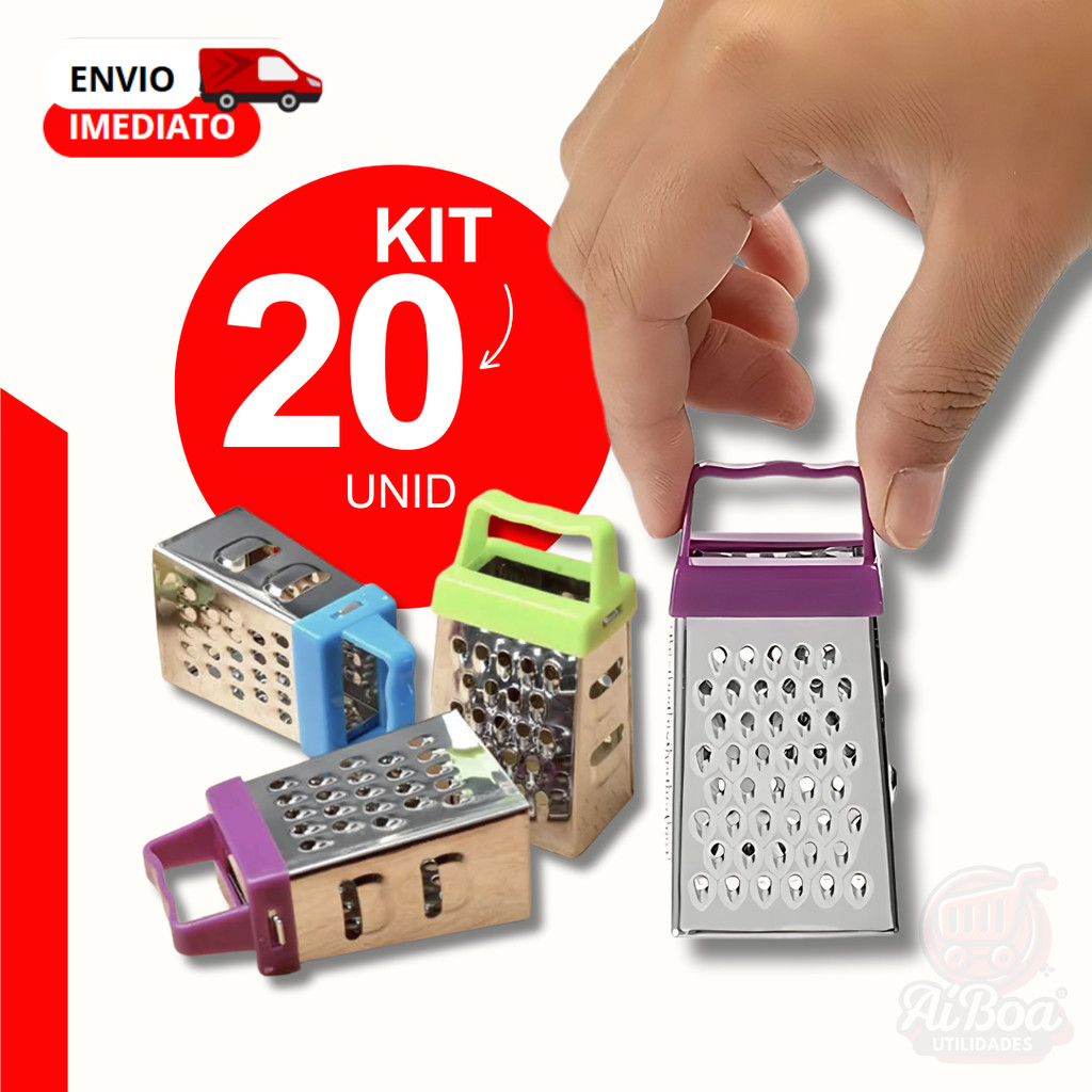 Kit 20, 10 ou 5 Mini Ralador 7cm Aço Inox Utensílio de Cozinha Prático para Uso Diário Lembrancinha