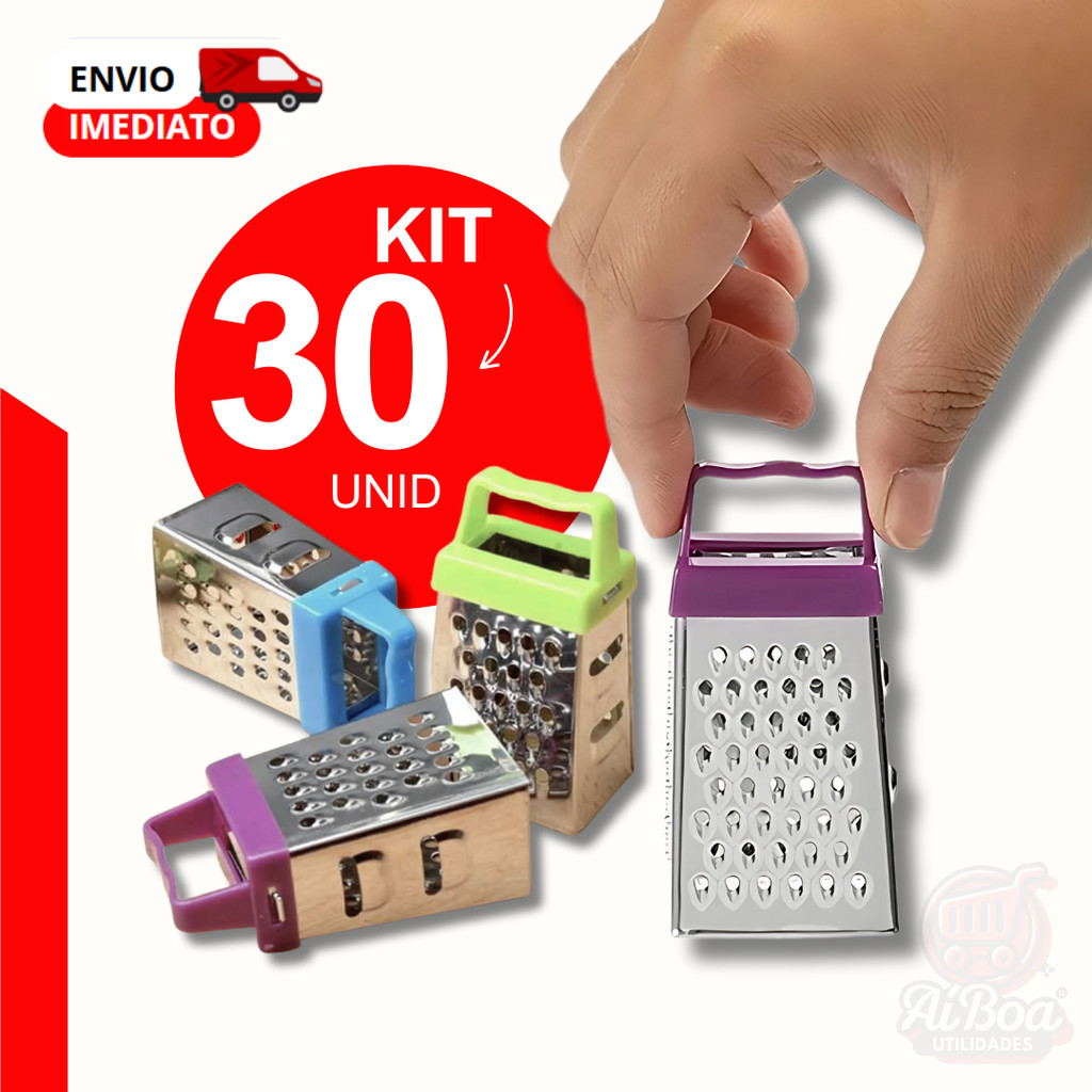 Kit 30, 15 ou 10 Mini Ralador 7cm Aço Inox Utensílio de Cozinha Prático para Uso Diário Lembrancinha