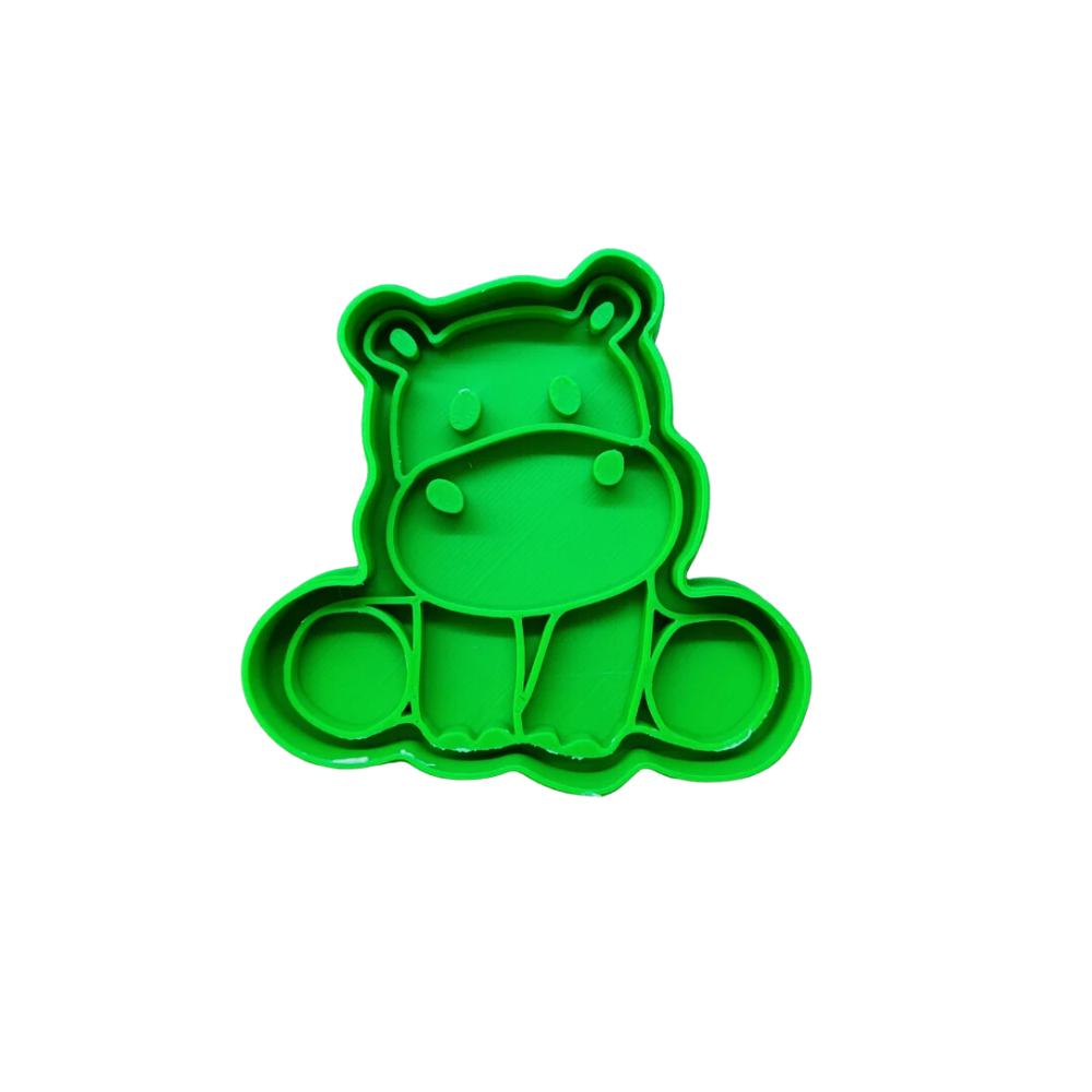 Cortador de Biscoito com Carimbo 7cm - Zoo, Zológico Mini Hipopótamo