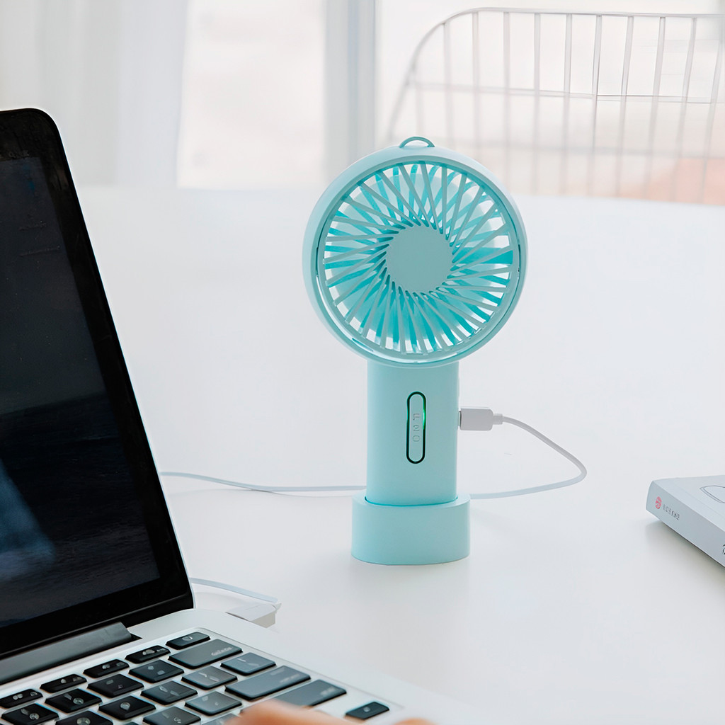 Ventilador Portátil Recarregável para Azul Mesa Econômico Silencioso Premium Original Profissional Top Durável