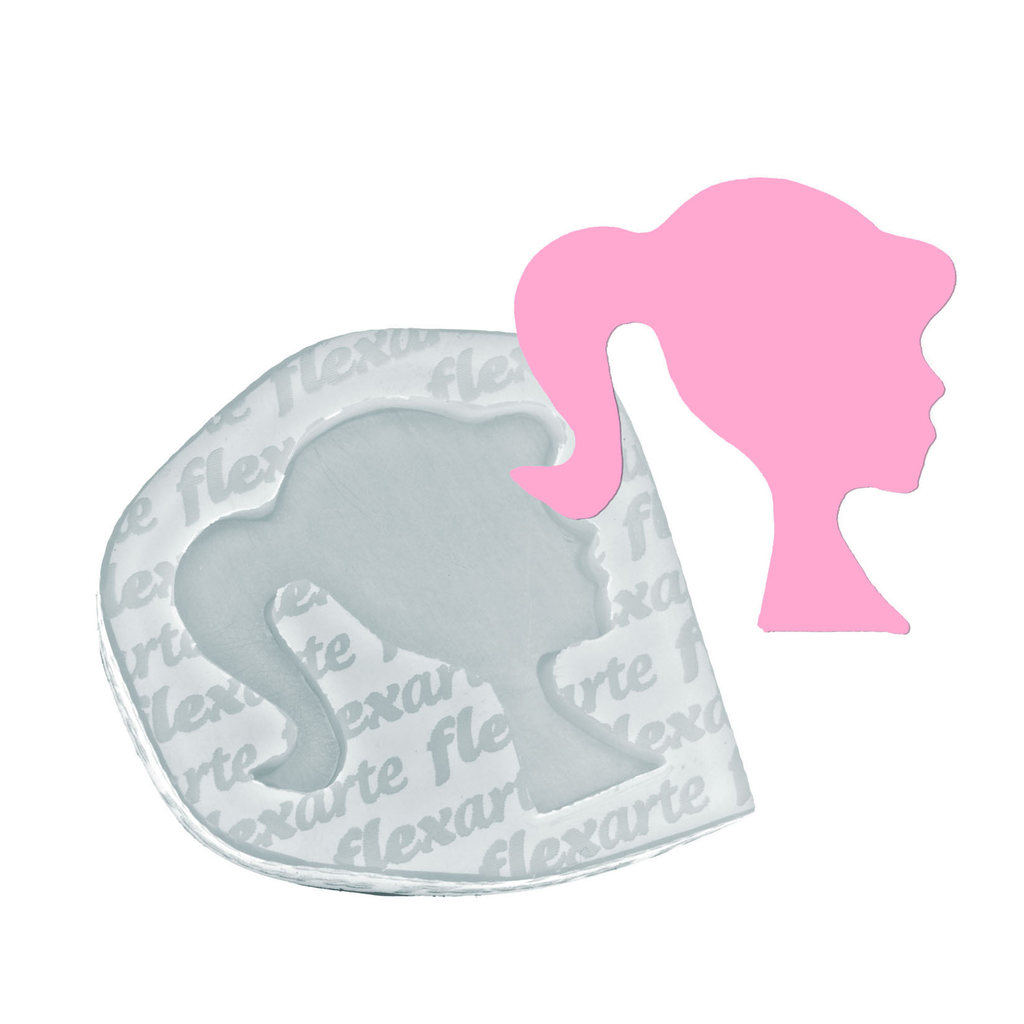 Molde de  Silicone 894 - Silhueta Boneca Rosa 3,5cm