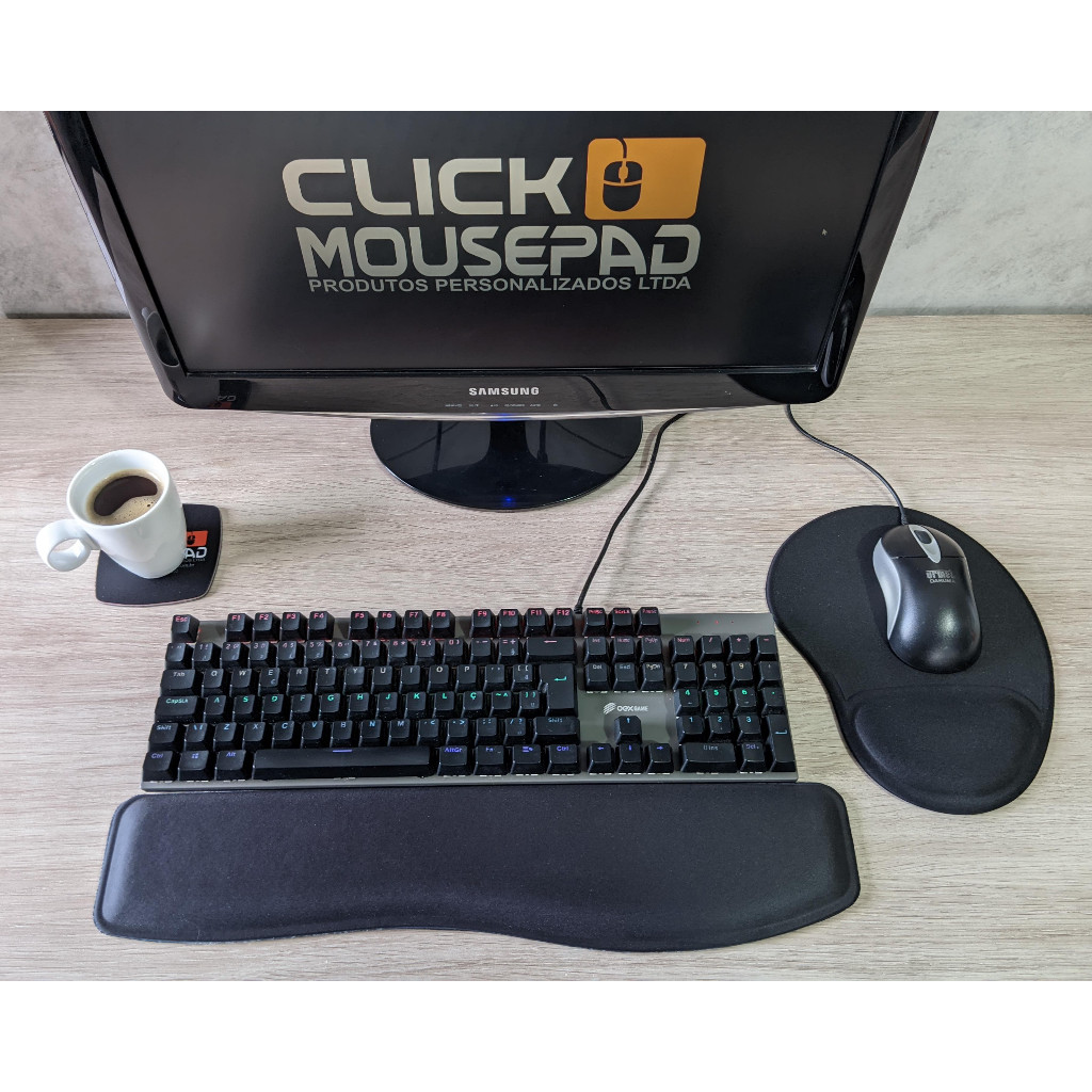 Mouse Pad (Ref. 102) + Apoio Teclado(Ref. 403) PRETO HOME OFFICE