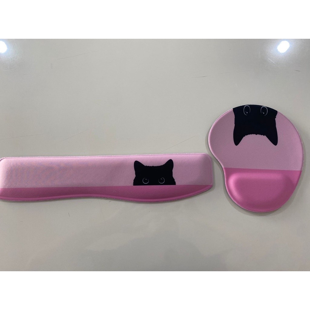 Kit Home Office - Mouse Pad e Apoio Teclado Ergonômico ótima qualidade! - GATINHO PRETO 2