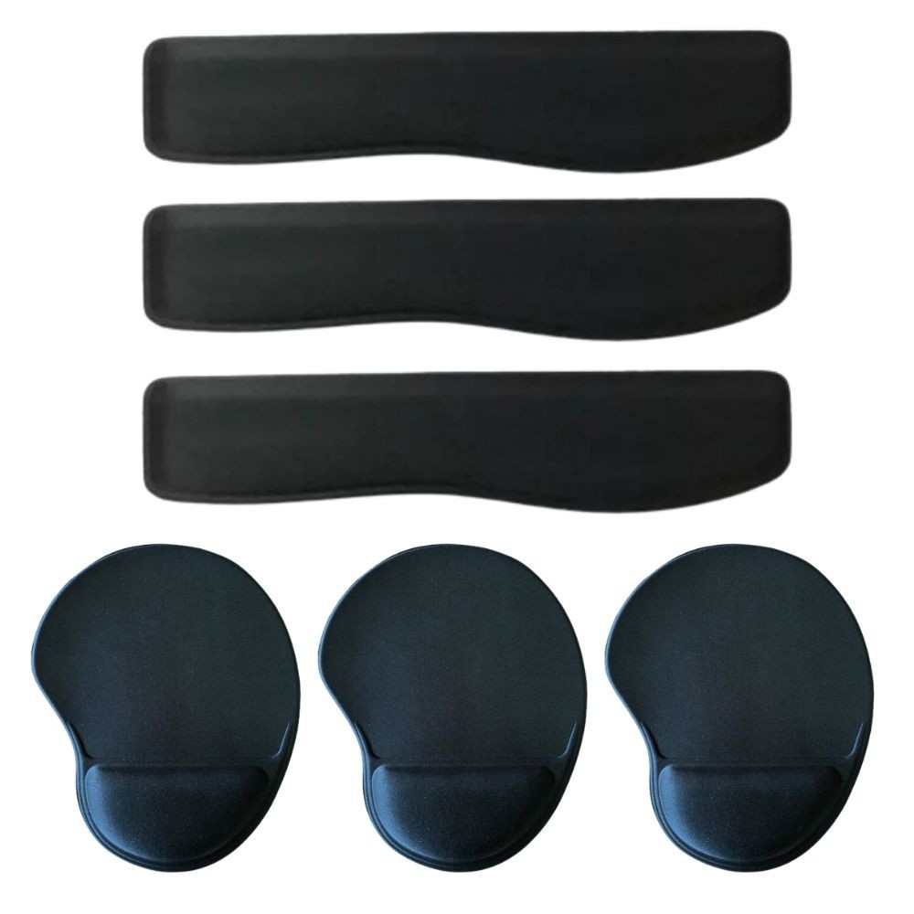 10x Kit Ergonômico Apoio para Teclado + Mouse Pad Preto