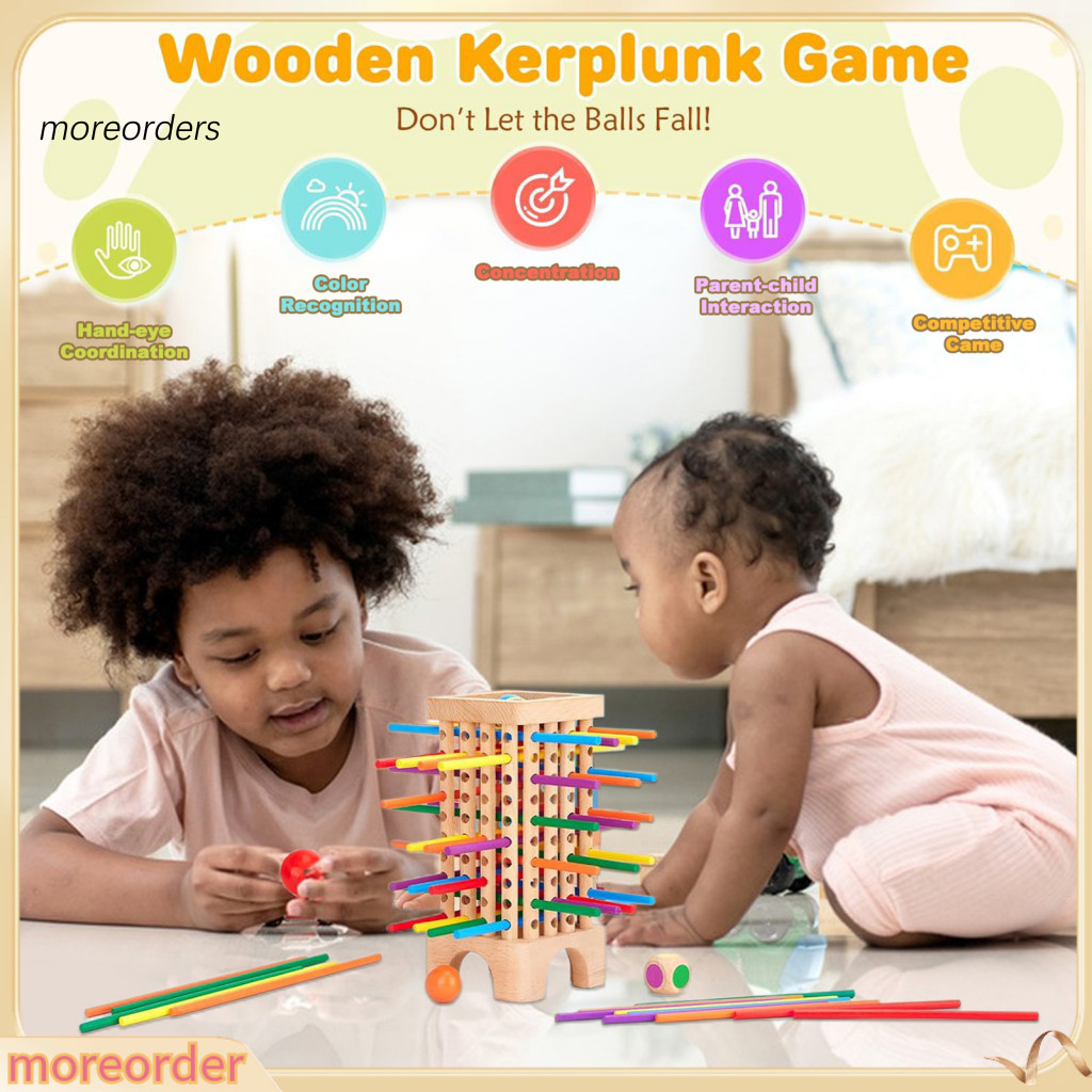 Environmentally Friendly Material: The classic children's game is made of high-quality beech wood and safe soluble paint
