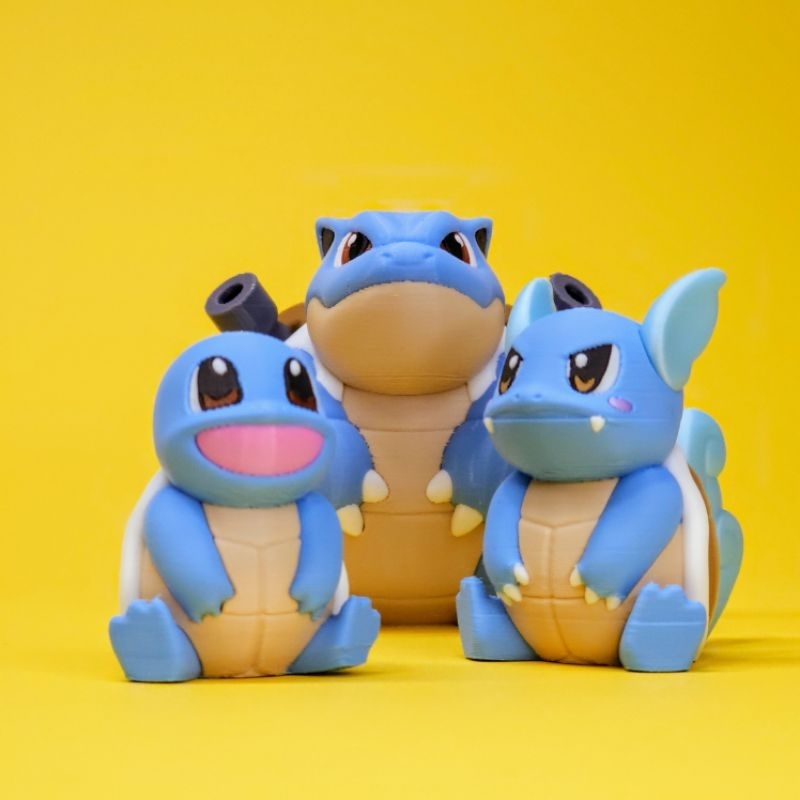 Squirtle 3,4cm Wartortle 4,5cm Blastoise 5,6cm Pokémon 3D Boneco Miniatura Action Figure Impressão Colecionavel