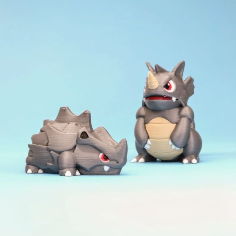 Rhyhorn 3cm Rhydon 5,5cm Pokémon 3D Boneco Miniatura Figure Impressão 3D Colecionavel Presentes Decoracao