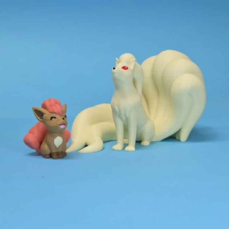 Vulpix 3cm Ninetales 5cm Pokémon 3D Boneco Miniatura Action Figure Impressão 3D Colecionavel Decoracao Geek
