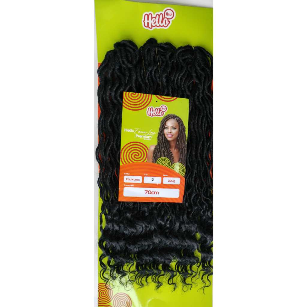 Cabelo Bio Evolution Cacheado Hello Hair Faux Locs Fibra Sintética Aplique Tranças Volumoso