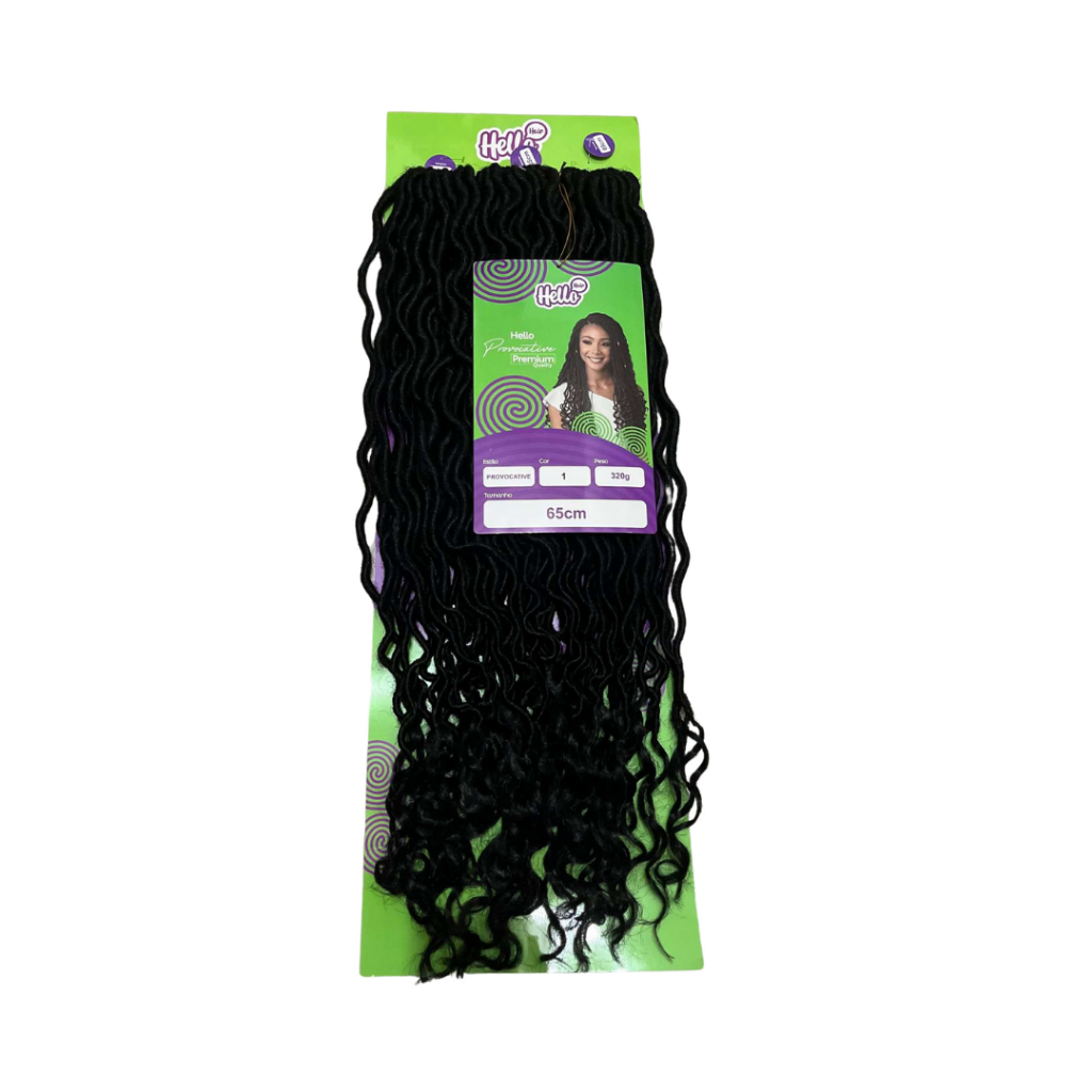 Cabelo Locs Hello Hair Provocative 65cm Fibra Sintética Aplique Tranças Faux Locs Cacheado