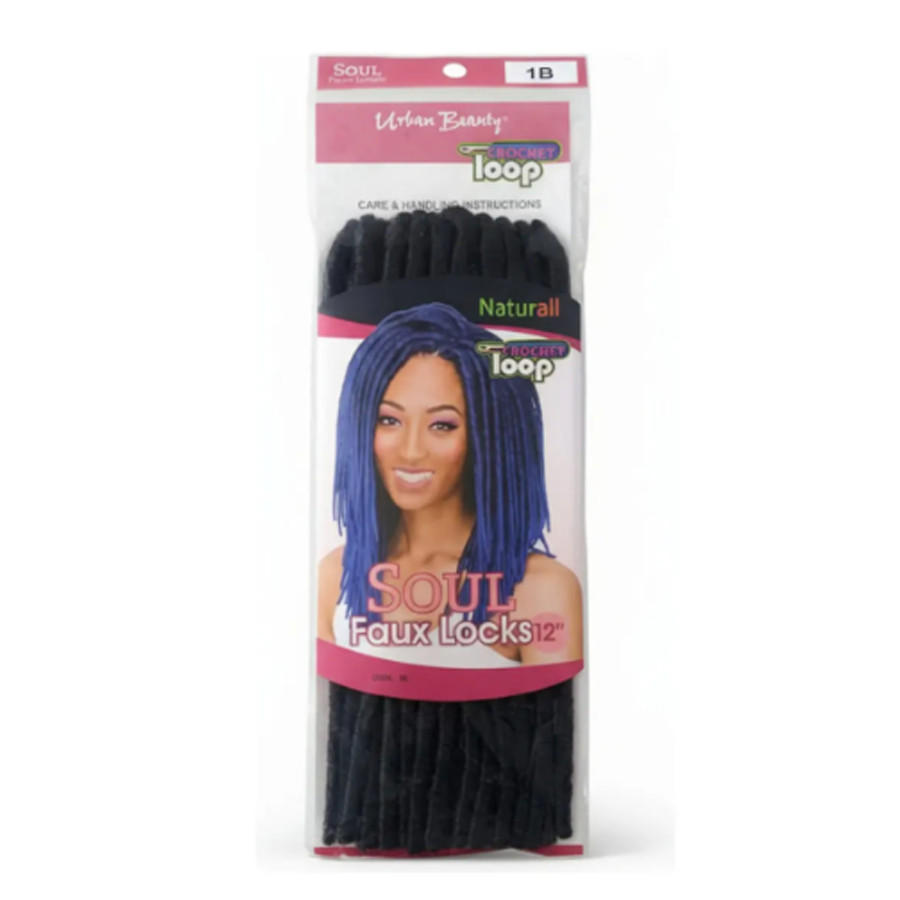 Cabelo Faux Locs Dread Crochet Pre Loop Urban Beauty Preto 1B Natural Leve Fácil Aplicação Envio Imediato