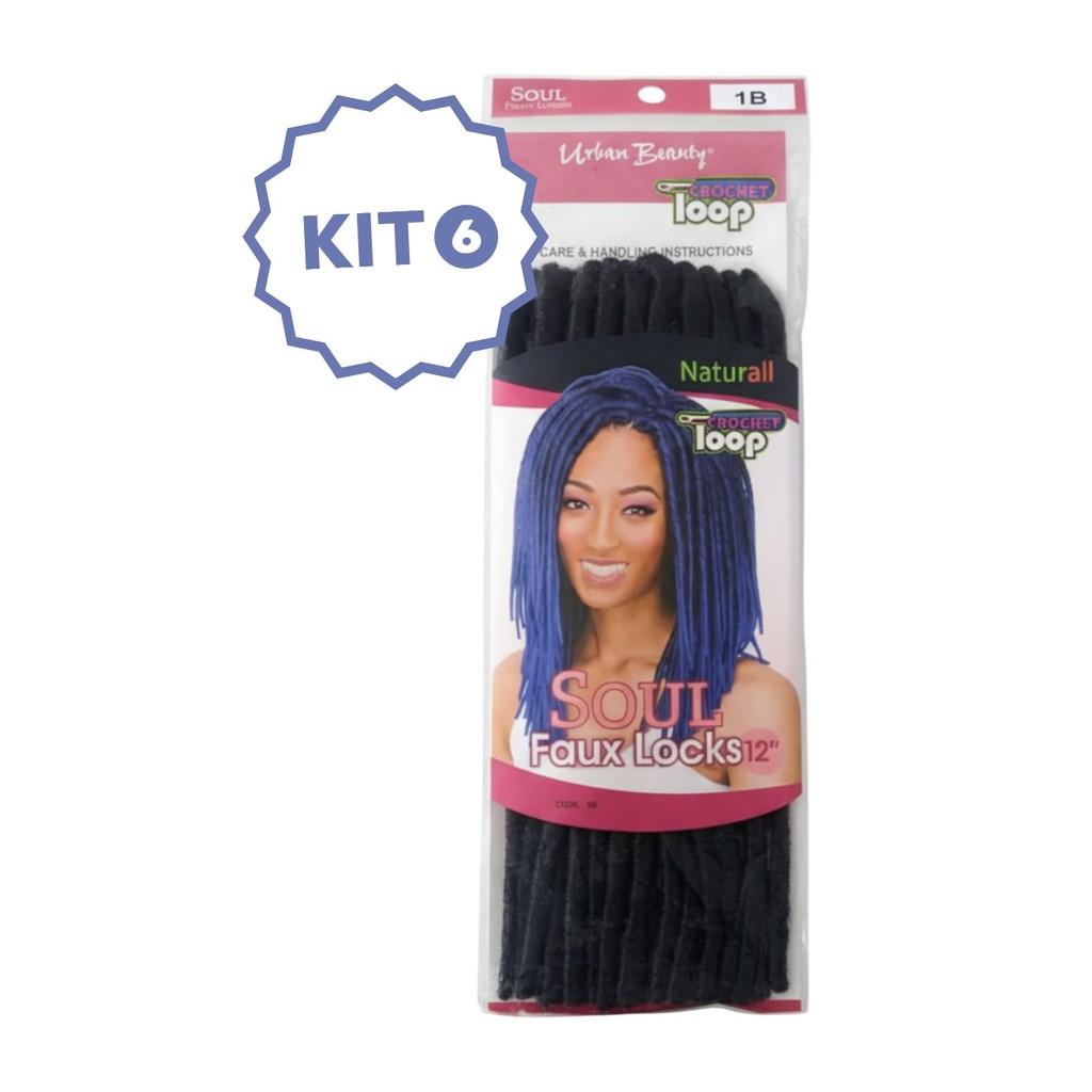 Kit 06 Aplique Crochet Braids Soul Faux Locs 30cm