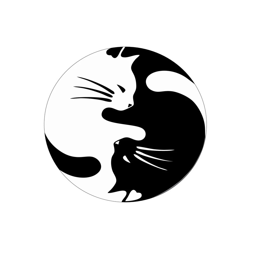 Capa De Estepe Ecosport Crossfox Aircross Spin Gatos Yin-Yang Gato Preto e Gato Branco