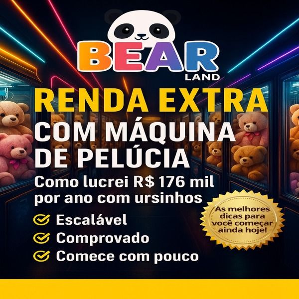 ????RENDA EXTRA COM MÁQUINAS DE PELÚCIA Como lucrei R$ 176 mil por ano em ursinhos