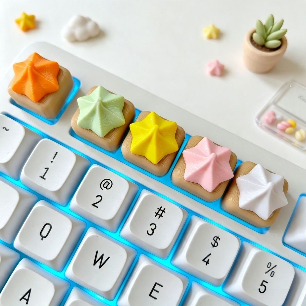 5 Pçs/set Bonito Doces Keycaps Para Teclado Mecânico Tampas Chave DIY Acessórios Personalizados Decoração De Mesa De Esc