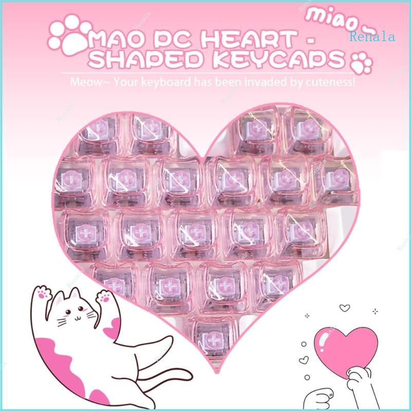 Renala Backlight Keycap 21pcs Keycaps Set Love Heart-Shape Para Teclados Substituir