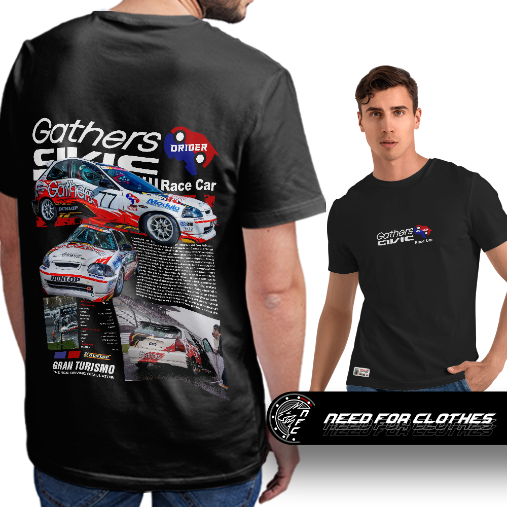 Camiseta Honda Civic EK9, Gathers Drider, JDM, Touring Car, Acura
