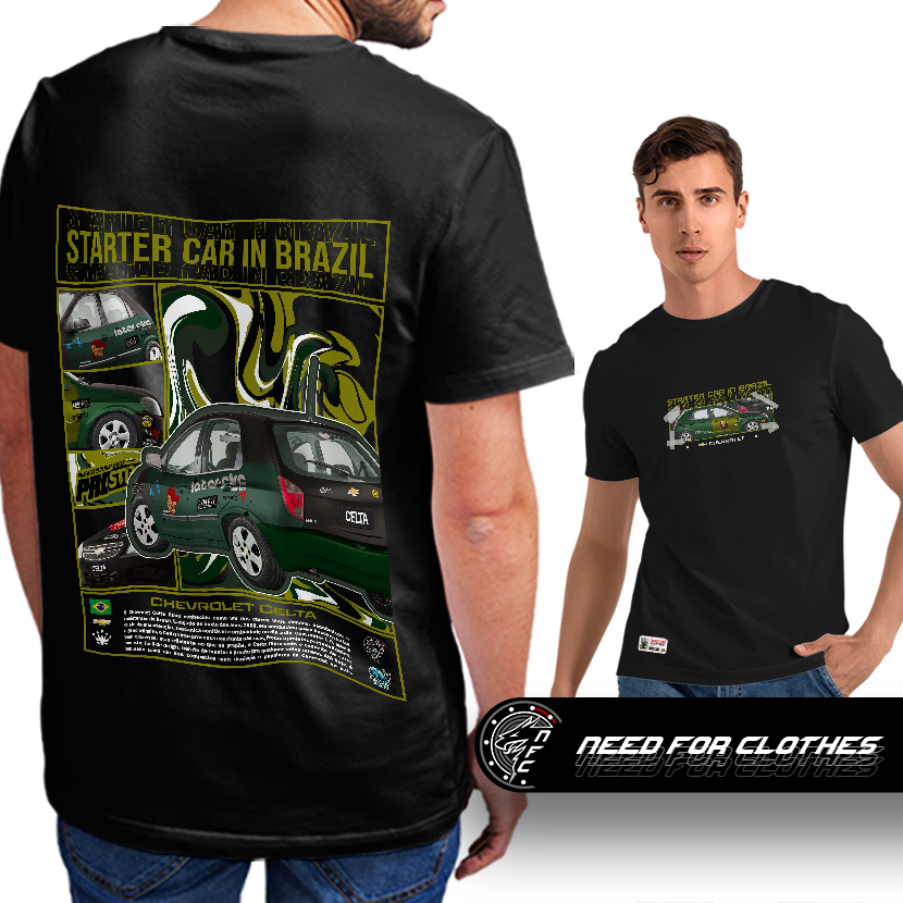 Camiseta Chevrolet Celta Starter Car Brasil JDM Style Need For Speed Tuning