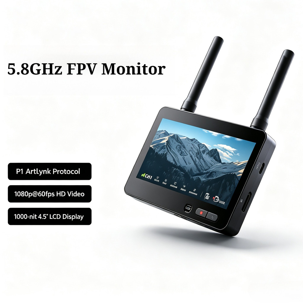 BETAFPV 5.8G P1 HD VRX FPV Monitor 1080p @ 60fps Tela LCD De 4.5 Polegadas Compatível Com Unidade De Ar VTX Para Óculos